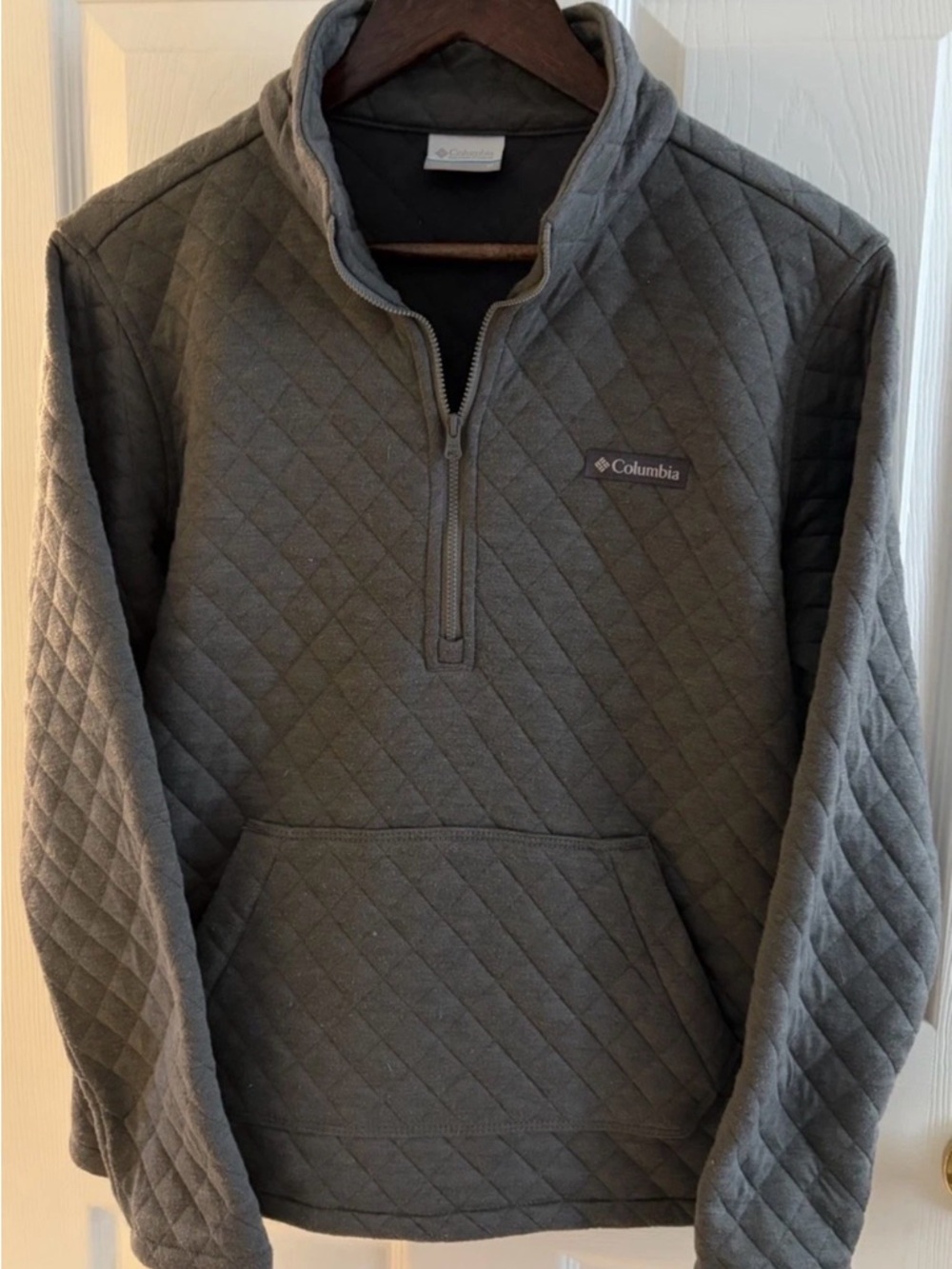 Columbia Sportswear Boys Quilted 1/4 Zip Pullover Jacket Gray - Size Medium